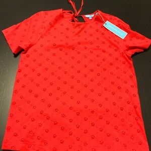 Draper James puff sleeve eyelet top